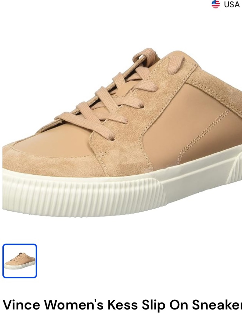 Vince Women's Kess Suede Leather Low-Top Slip on Sneaker in Coastal Apricot
